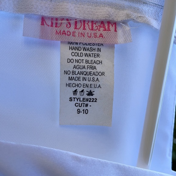 Girls Formal Dress Simple White with Detailing - Picture 8 of 8